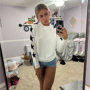 White star sweater, comfy and casual but dressy